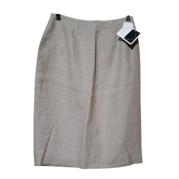 Jennifer Moore Flax Linen Classic Knee Length Skirt- Sz 6 New-Sand Beige Neutral - Picture 2 of 8